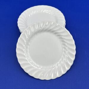 6 Vintage Johnson Brothers Regency‎ White Ironstone Bread & Butter Plates 6.25”